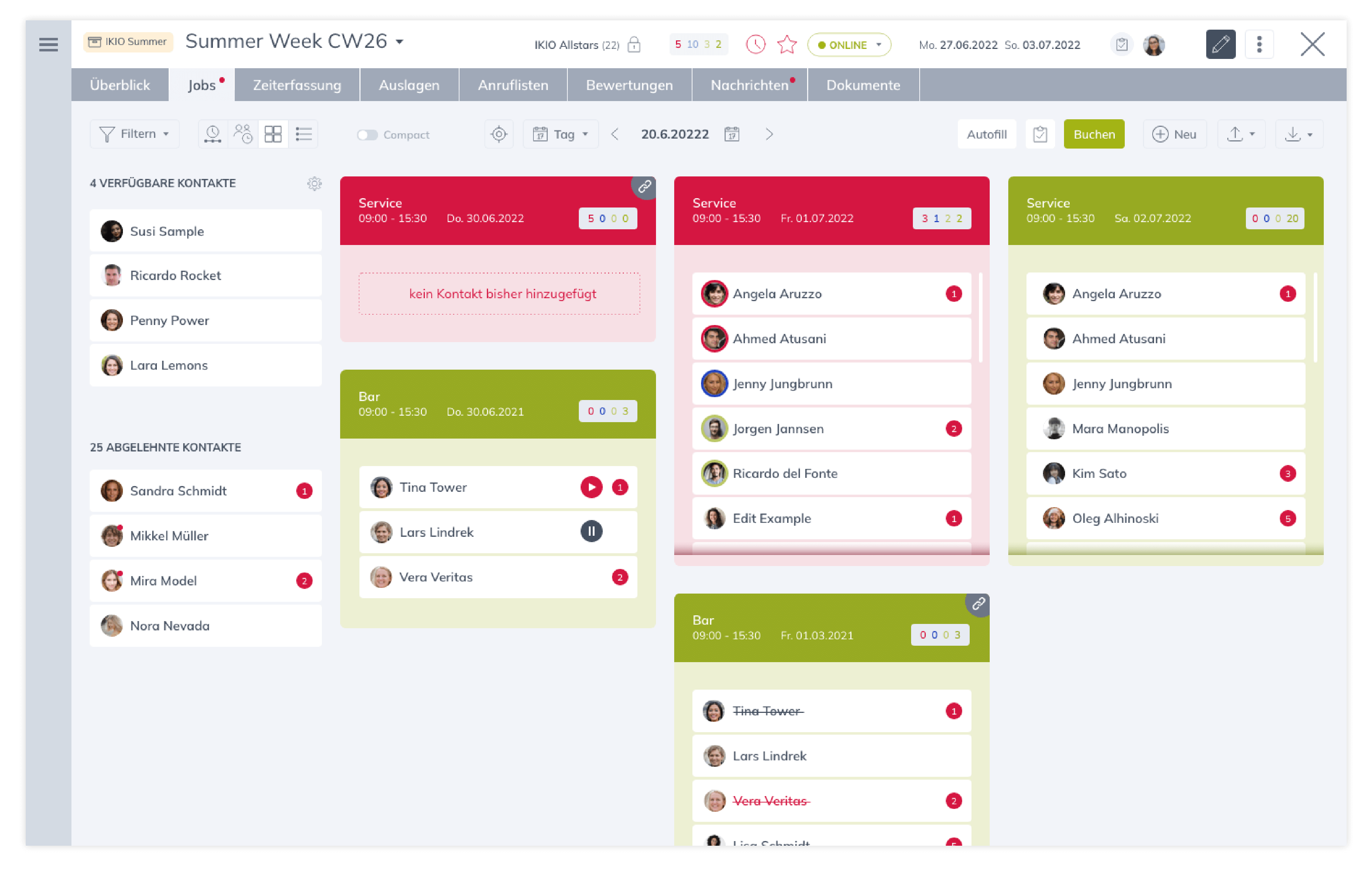 Teamhero Personaleinsatzplanung und Mitarbeiterdisposition nach Positionsdimension